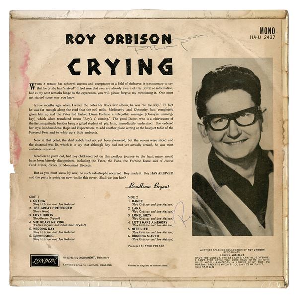 Roy Orbison Signed Album