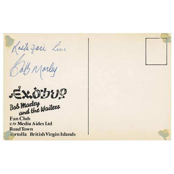 Bob Marley Signed 'Exodus' Postcard