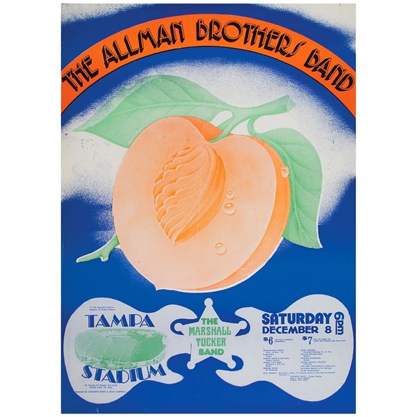 Allman Brothers 1973 Tampa Concert Poster