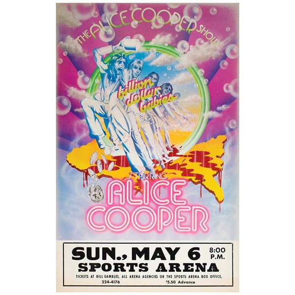 Alice Cooper 1973 San Diego Concert Poster