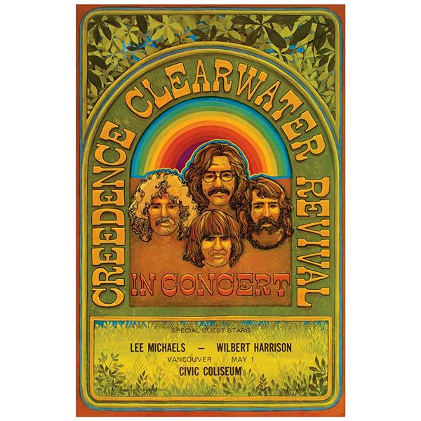 Creedence Clearwater Revival 1970 Vancouver Concert Poster