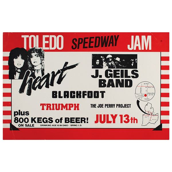 Heart and J. Geils Band 1980 Toledo Concert Poster