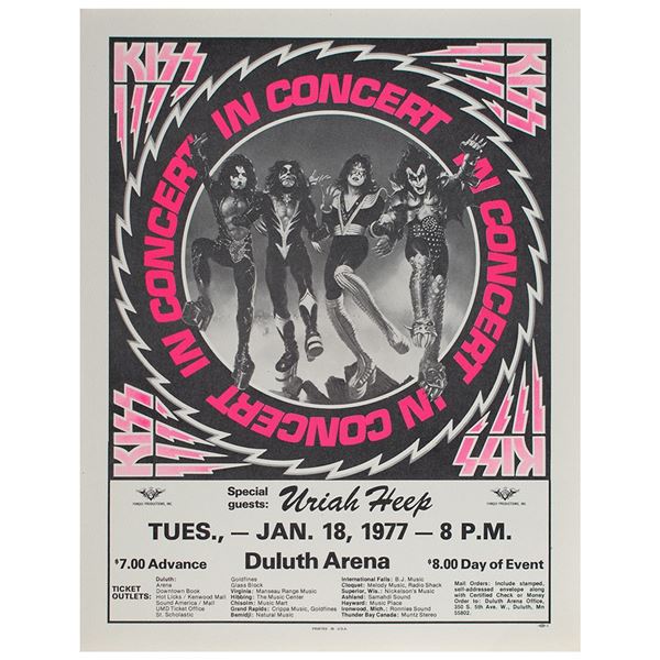 KISS 1977 Duluth Concert Poster