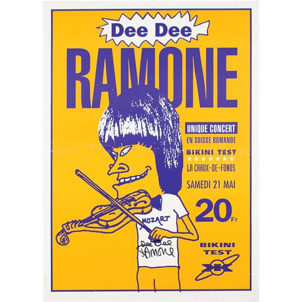 Dee Dee Ramone Signed Concert Poster