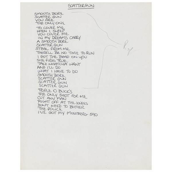 CJ Ramone Handwritten Lyrics for 'Scattergun'
