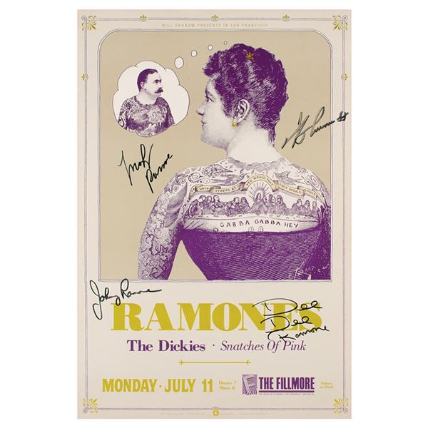 Ramones Signed 1988 Fillmore Mini Poster