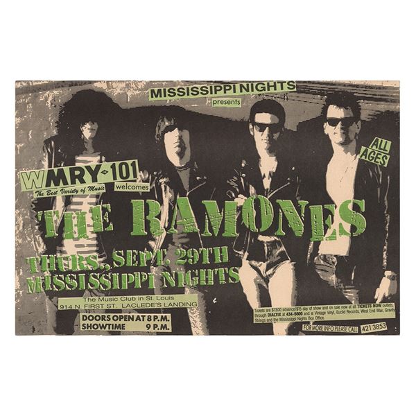 Ramones 1987 St. Louis Concert Poster with Elvis Ramone