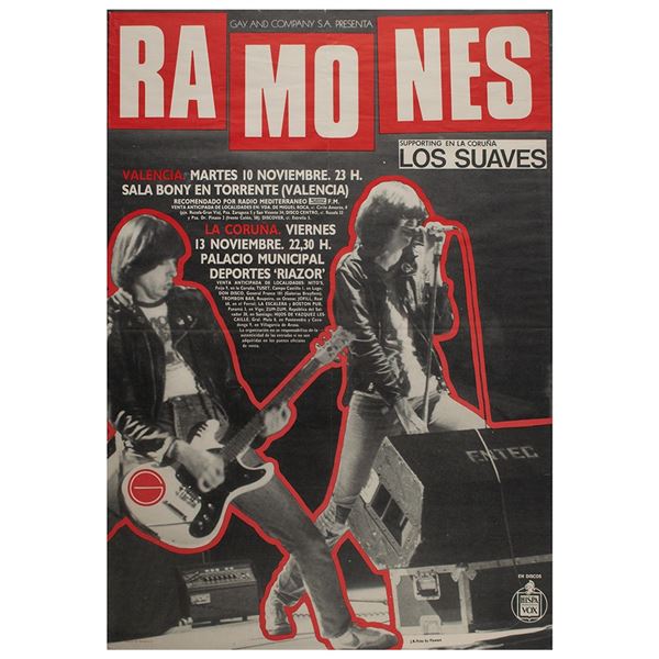 Ramones Original 1991 Spain Concert Poster