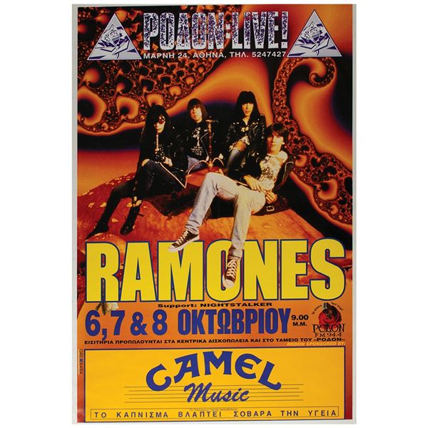 Ramones Original 1994 Greece Concert Poster
