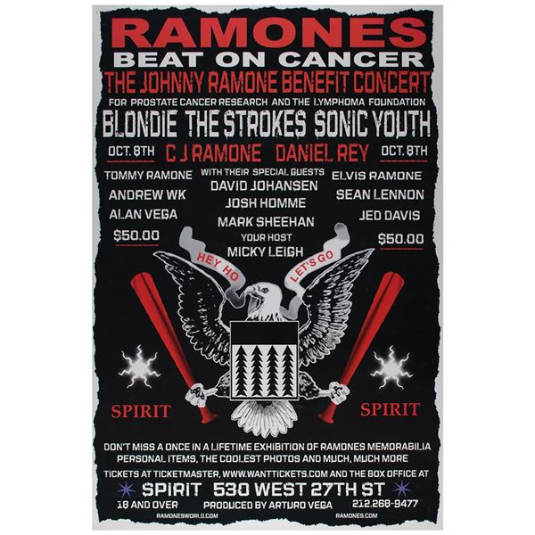 Ramones Original 2004 'Ramones Beat on Cancer' Poster