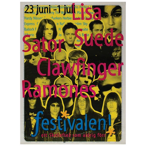 Ramones Original 1995 Skelleftea Festival Poster