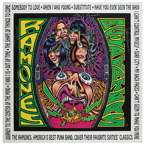Ramones Signed Acid Eaters Poster