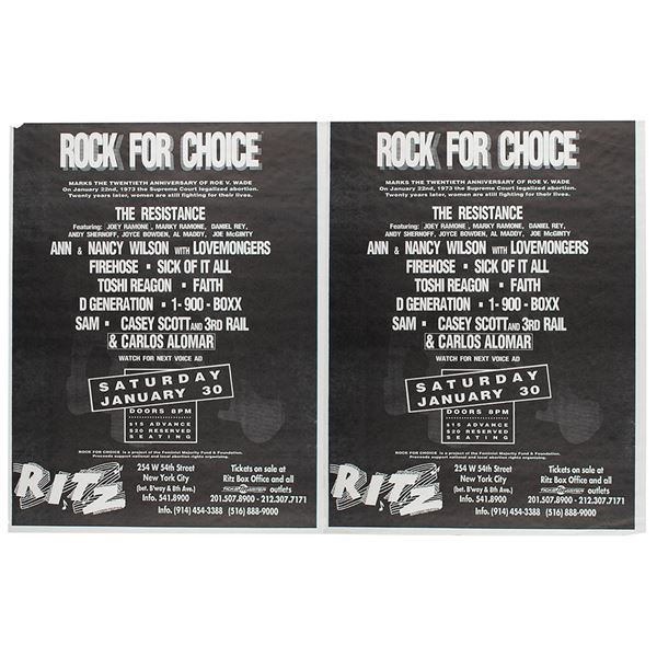 Ramones: 1993 Rock for Choice (2) Posters