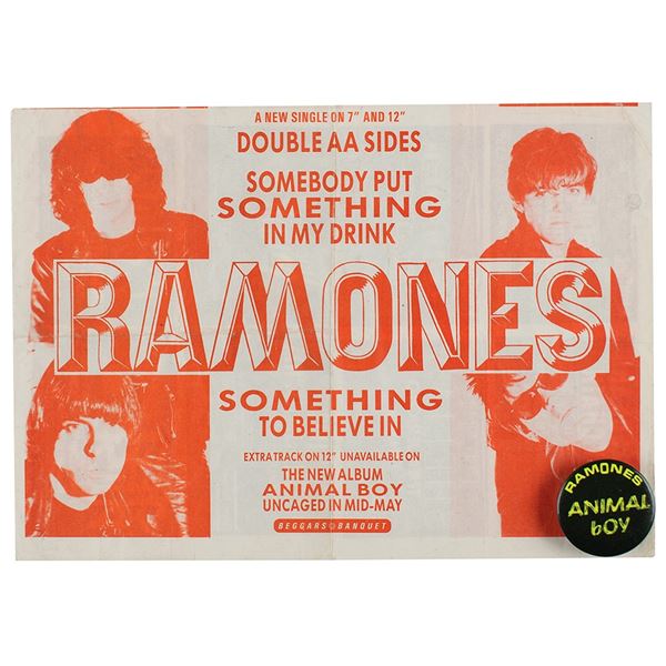 Ramones Animal Boy Handbill and Pin