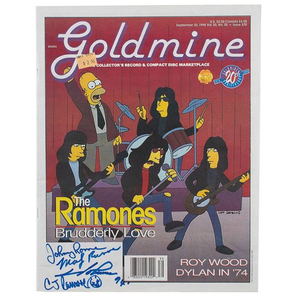 Ramones Signed 'Simpsons' 1994 Goldmine Magazine