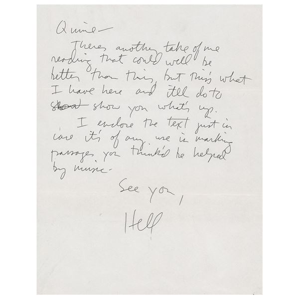 Richard Hell Autograph Letter Signed