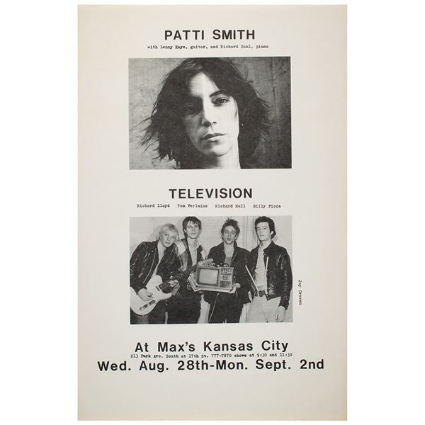 Patti Smith and Television 1974 New York Concert Poster