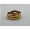 Image 2 : 14KT YELLOW GOLD AND RHODIUM FINISH DIAMOND SET GENTS OR LADIES RING 8MM WIDE CROSS OVER DESIGN