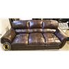 Image 1 : BROWN LEATHERETTE COUCH (USED)