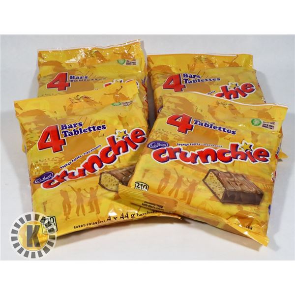 BUNDLE OF FOUR PACKS OF 4 CRUNCHIE BARS