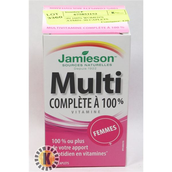 JAMIESON 100% WOMEN'S MULTIVITAMIN- 90 CAPLETS