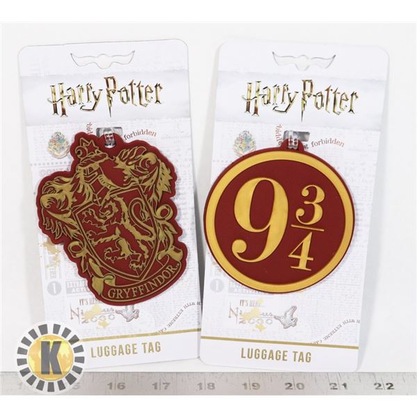 TWO NEW HARRY POTTER LUGGAGE TAGS