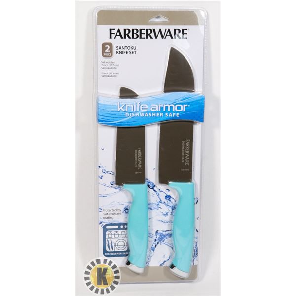 NEW 2PC FARBERWARE SANTOKU KNIFE SET