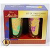 Image 1 : NEW 2PC DISNEY ALADDIN GLASSES SET (16-OZ EACH)