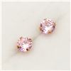 Image 4 : 10K YELLOW GOLD PINK CZ EARRINGS