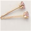 Image 5 : 10K YELLOW GOLD PINK CZ EARRINGS