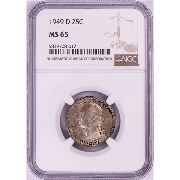 1949-D Washington Quarter Coin NGC MS65