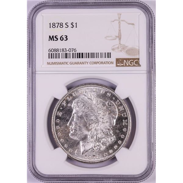 1878-S $1 Morgan Silver Dollar Coin NGC MS63