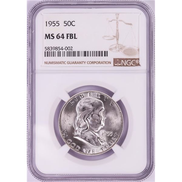 1955 Franklin Half Dollar Coin NGC MS64FBL