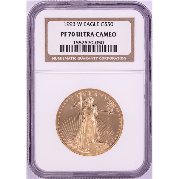 1993-W $50 Proof American Gold Eagle Coin NGC PF70 Ultra Cameo
