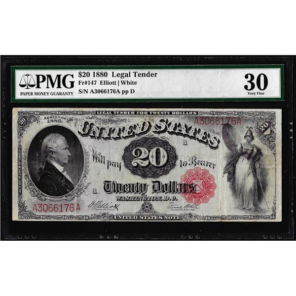 1880 $20 Legal Tender Note Fr.147 PMG Very Fine 30
