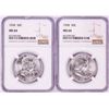 Image 1 : Lot of (2) 1958 Franklin Half Dollar Coins NGC MS64