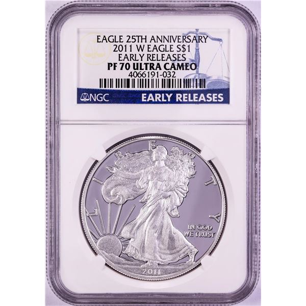 2011-W $1 Proof American Silver Eagle Coin NGC PF70 Ultra Cameo Early Releases