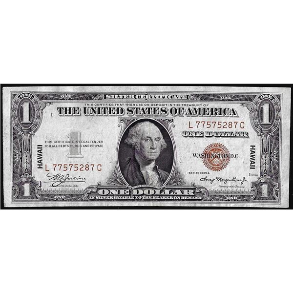 1935A $1 Hawaii WWII Emergency Issue Silver Certificate Note