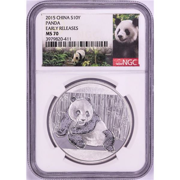 2015 China Panda Silver Coin NGC MS70 Early Releases