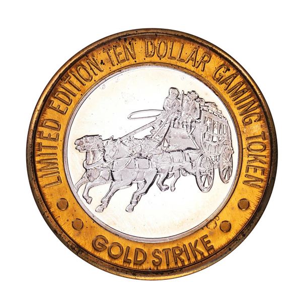 .999 Fine Silver Gold Strike Jean, Nevada $10 Limited Edition Casino Gaming Token