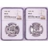 Image 1 : Lot of (2) 1958 Franklin Half Dollar Coins NGC MS64