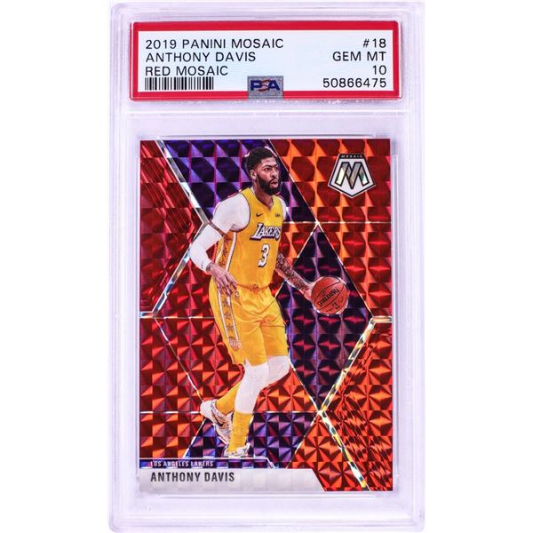 2019 Panini Mosaic Red Anthony Davis NBA Card #18 PSA Gem Mint 10