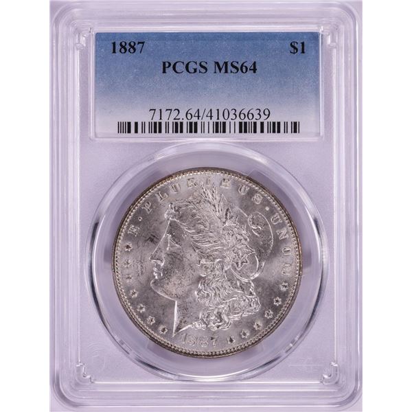 1887 $1 Morgan Silver Dollar Coin PCGS MS64