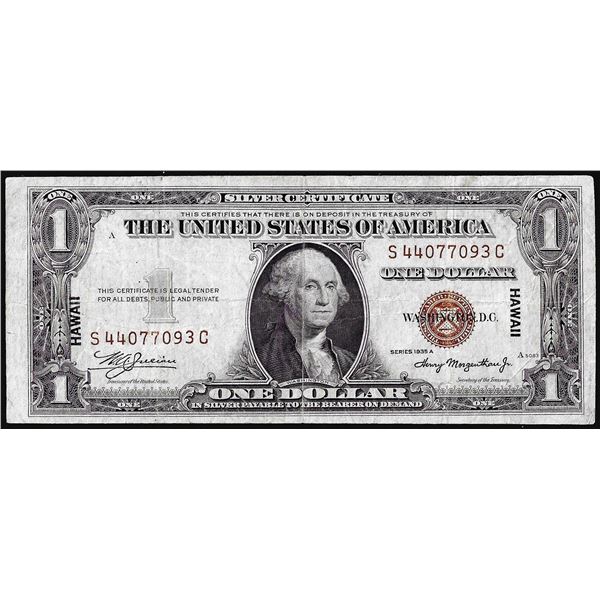 1935A $1 Hawaii WWII Emergency Issue Silver Certificate Note