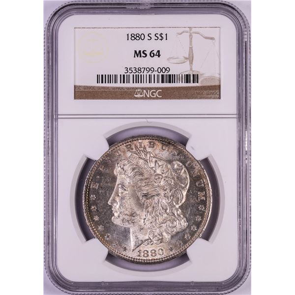 1880-S $1 Morgan Silver Dollar Coin NGC MS64