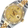 Image 9 : Rolex Men's Two Tone Champagne Diamond Pyramid Bezel Datejust Wristwatch