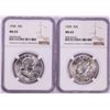 Image 1 : Lot of 1958-1959 Franklin Half Dollar Coins NGC MS63