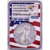Image 1 : 2019-W $1 Proof American Silver Eagle Coin NGC PF70 Ultra Cameo Congratulations Flag