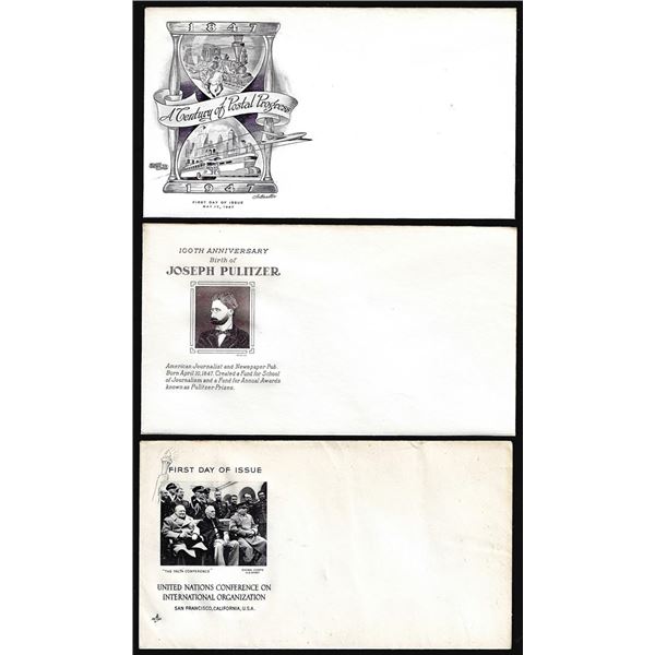 Lot of (3) WWII Era Patriotic Unused Envelopes