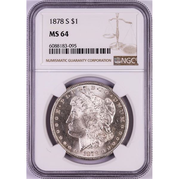 1878-S $1 Morgan Silver Dollar Coin NGC MS64